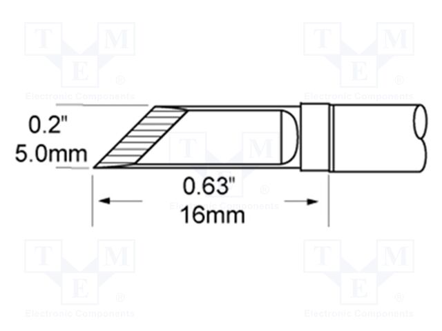 Tip; knife; 5mm; 366°C; for soldering station