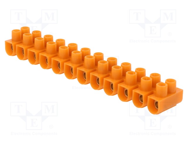 Terminal block; screw terminal; 6mm2; 41A; ways: 12; terminals: 24