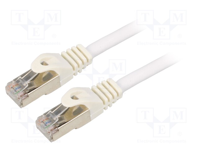 Patch cord; S/FTP; 6a; solid; Cu; LSZH; white; 20m; 27AWG; Cablexpert