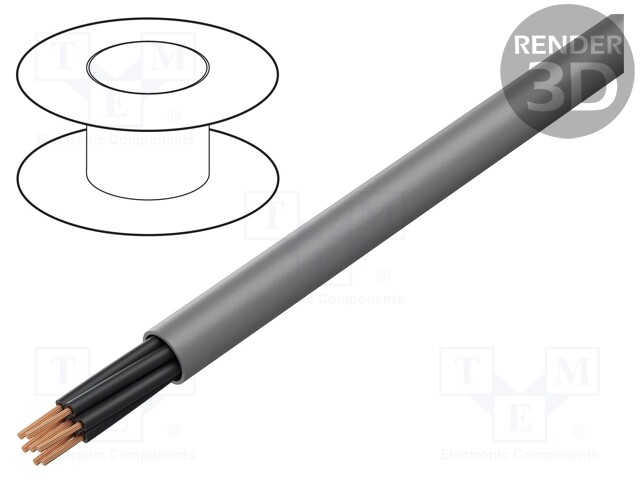 Wire; ÖPVC-OZ; 4x1mm2; unshielded; 300V,500V; Cu; stranded; grey