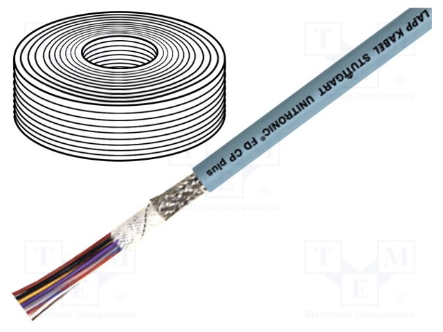 Wire: data transmission; UNITRONIC® FD CP plus; 7x0,25mm2; PUR