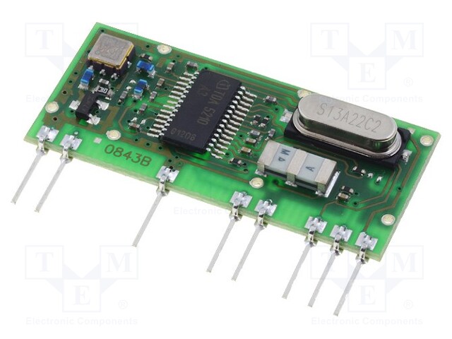 Module: RF; FM receiver; FM,FSK; 433.92MHz; -105dBm; 5VDC; 5.6mA