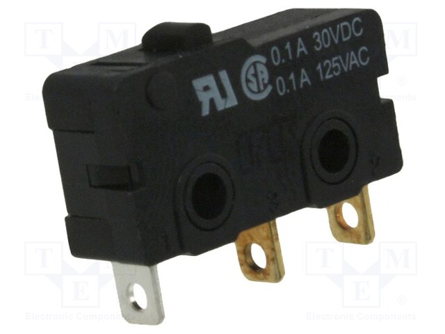 Microswitch SNAP ACTION; without lever; SPDT; 0.1A/125VAC; Pos: 2