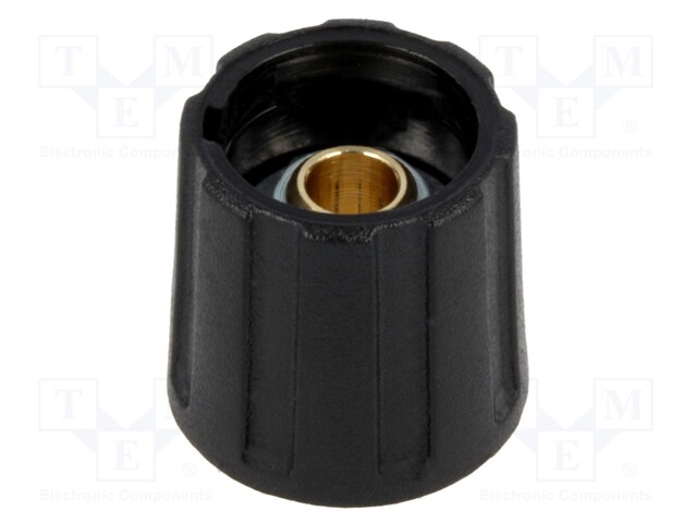 Knob; without pointer; ABS; Shaft d: 4mm; Ø16x15.5mm; black