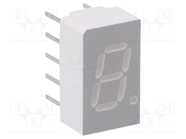 Display: LED; 7-segment; 7.62mm; 0.3"; No.char: 1; yellow; cathode