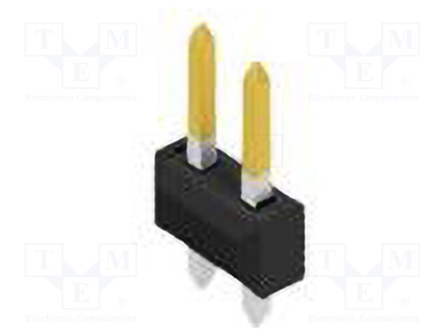 Connector: pin strips; pin header; male; PIN: 2; 2.54mm; THT; 2x1