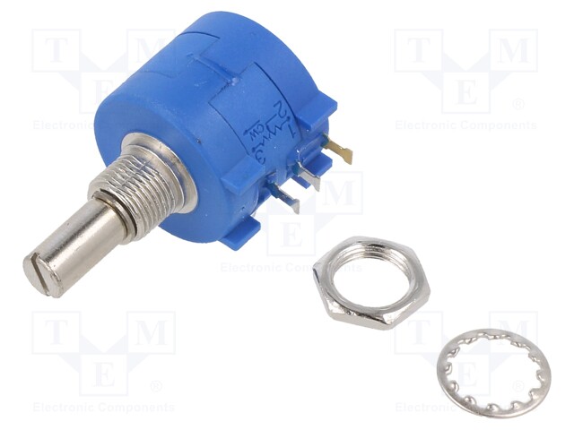 Potentiometer: shaft; multiturn; 5kΩ; 2W; ±5%; 6.3mm; linear