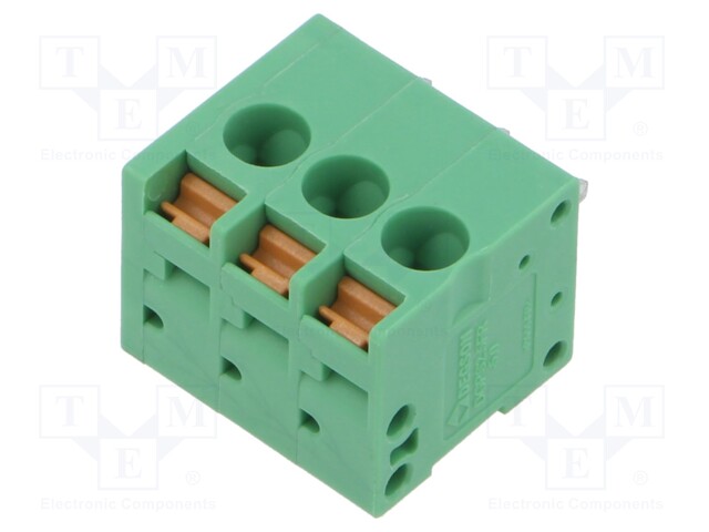 PCB terminal block; 5mm; ways: 3; on PCBs; THT,snap-on; terminal