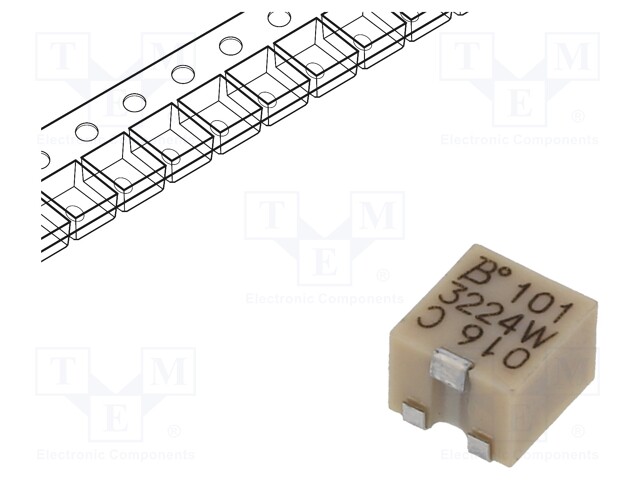 Potentiometer: mounting; 100Ω; 250mW; SMD; ±10%; 100ppm/°C; linear