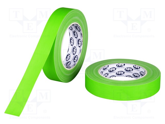 Tape: duct; W: 25mm; L: 25m; Thk: 0.3mm; green; natural rubber