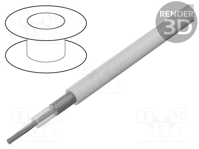 Wire: coaxial; RG58; stranded; Cu; PVC; white; 100m; Øcable: 4.95mm