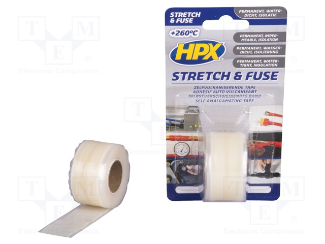 Tape: sealing; W: 25mm; L: 3m; D: 0.5mm; transparent; silicone; 300%