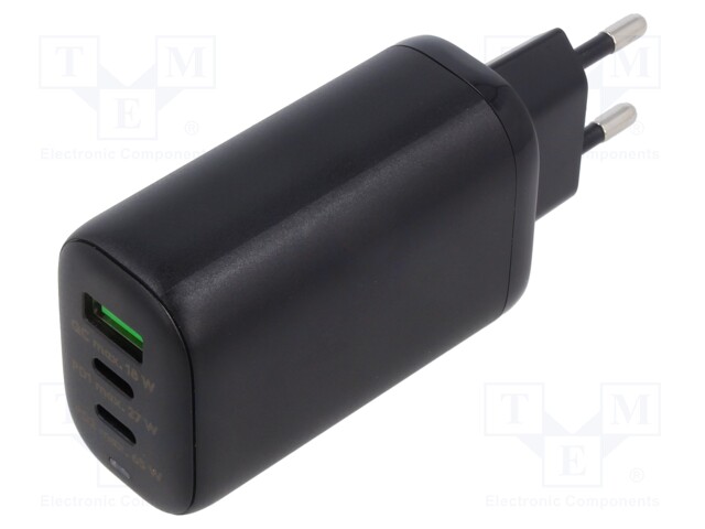 Power supply: switched-mode; plug; 5÷20VDC; 65W; Plug: EU; 83.5%