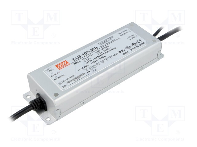 Power supply: switched-mode; LED; 95.76W; 36VDC; 2.66A; 180÷295VAC