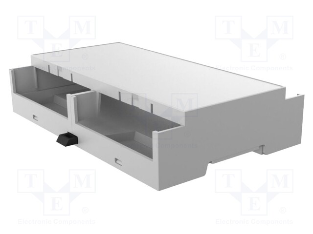 Enclosure: for DIN rail mounting; ABS + PC; grey