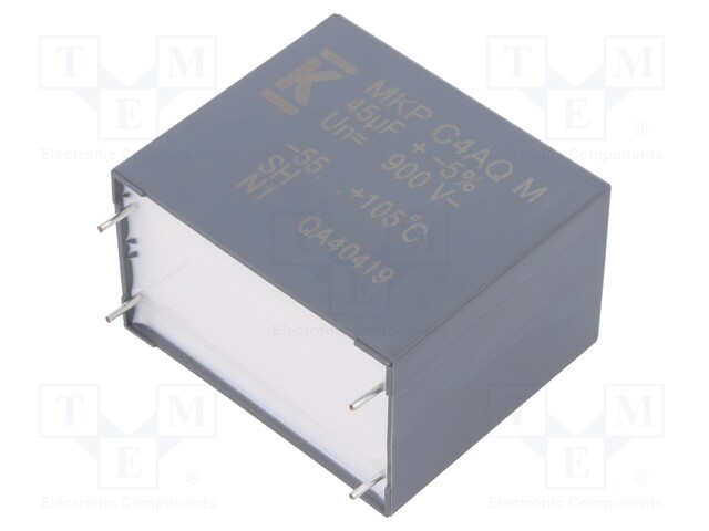 Capacitor: polypropylene; DC-Link; 45uF; ESR: 3.9mΩ; THT; ±5%; 25.4A