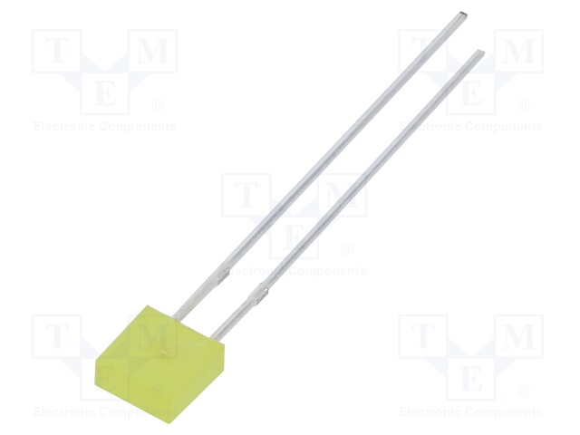 LED; rectangular; 2x5x5mm; yellow; 100÷150mcd; 100°; Front: flat