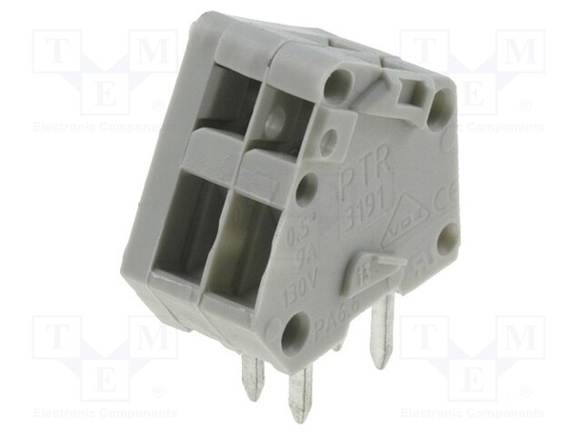 PCB terminal block; angled; 2.5mm; ways: 2; on PCBs; 0.08÷1mm2
