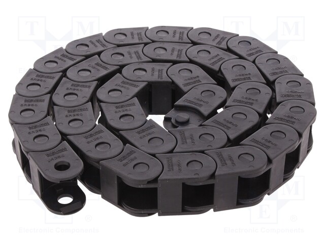 Cable chain; Series: Light; Bend.rad: 28mm; L: 986mm; Colour: black