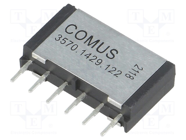 Relay: reed; DPST-NO; Ucoil: 12VDC; 1A; max.200VDC; 15W; Rcoil: 750Ω