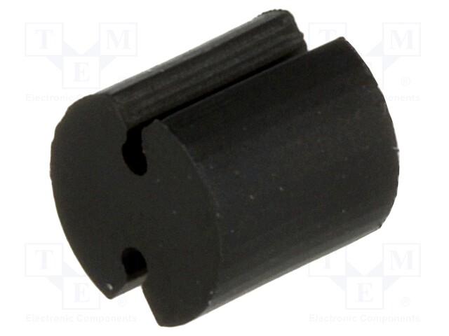 Spacer sleeve; LED; Øout: 5mm; ØLED: 5mm; L: 5mm; black; UL94V-2