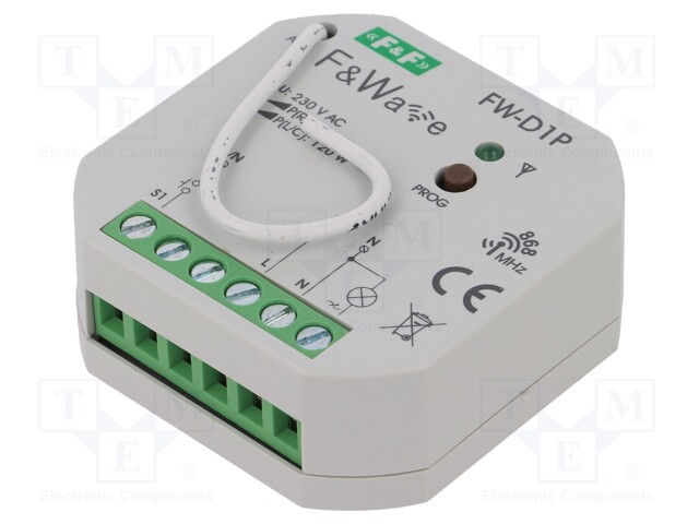 Wireless receiver dimmer switch; F&Wave; IP20; 85÷265VAC; 100m