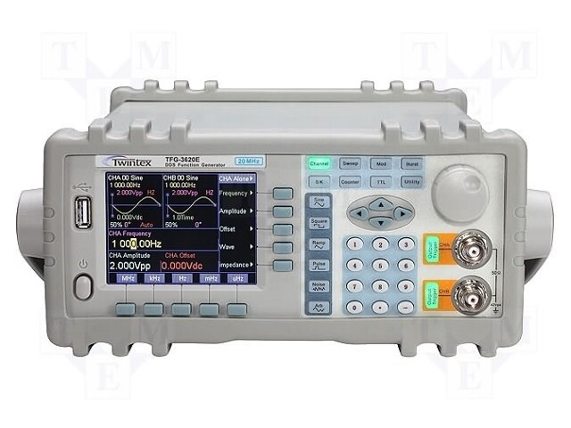 Generator: function; LCD TFT 3,5"; Channels: 2; 1024pts