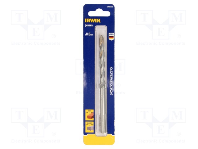 Drill bit; for concrete; Ø: 8mm; L: 160mm; cemented carbide