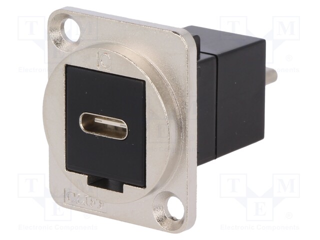 Adapter; USB C socket-front,USB C plug-back; FT; USB-C; metal