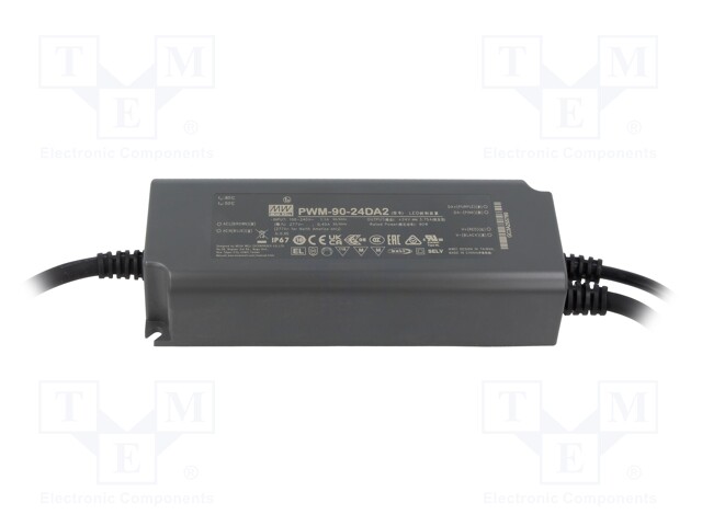 Power supply: switched-mode; for LED strips; 90W; 24VDC; 3.75A