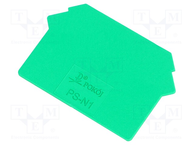 End plate; Application: ZUG; green; Width: 1mm; polyamide; UL94V-0