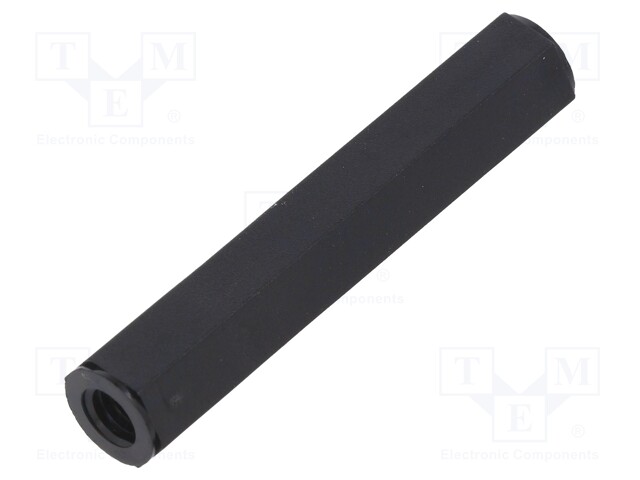 Screwed spacer sleeve; cylindrical; polyamide; M6; 55mm
