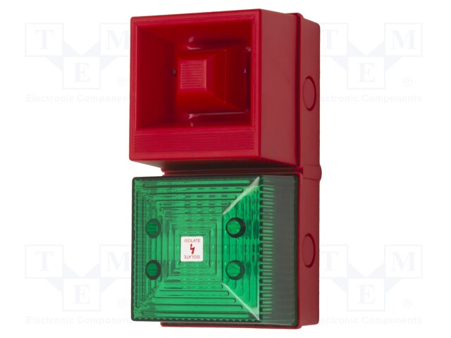 Signaller: lighting-sound; 24VDC; siren,flashing light; LED; IP65
