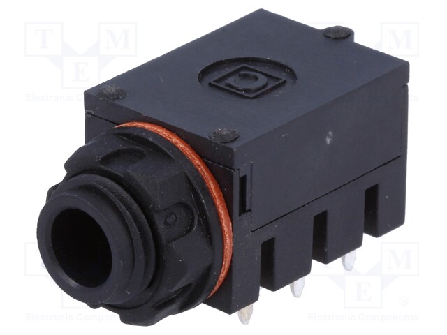 Socket; Jack 6,3mm; female; stereo; sealed,with hex nut; THT; IP50