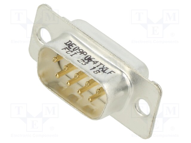 D Sub Connector, DB9, Standard, Plug, FCI D Series, 9 Contacts, DE, Solder Cup