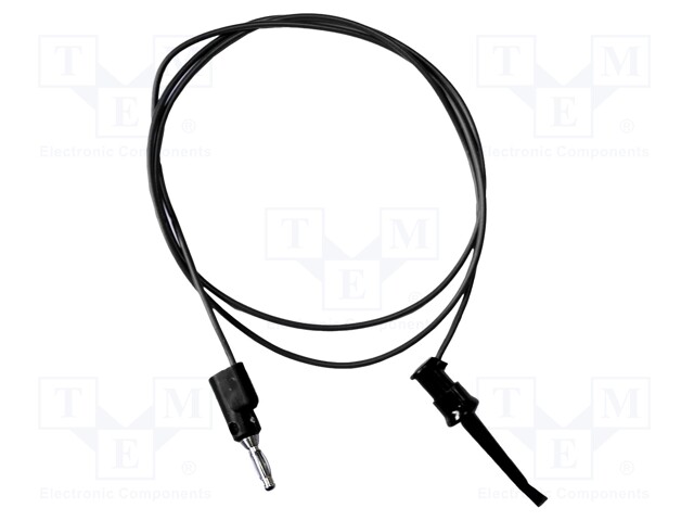 Test lead; 5A; clip-on hook probe,banana plug 4mm; Len: 0.9m