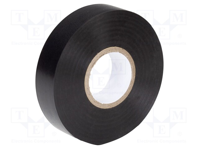 Tape: electrical insulating; W: 19mm; L: 20m; Thk: 0.15mm; black