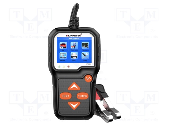 Tester: battery; LCD; VDC: 6÷18V; user's manual,USB cable