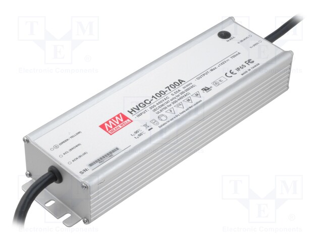 Power supply: switched-mode; LED; 99.4W; 15÷142VDC; 420÷700mA
