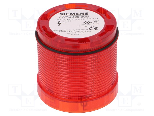 Signaller: lighting; LED; red; Usup: 24VDC; Usup: 24VAC; IP65