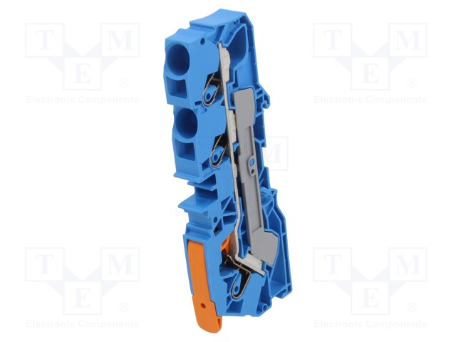 Splice terminal: rail; 0.5÷16mm2; ways: 1; terminals: 3; blue; 2110