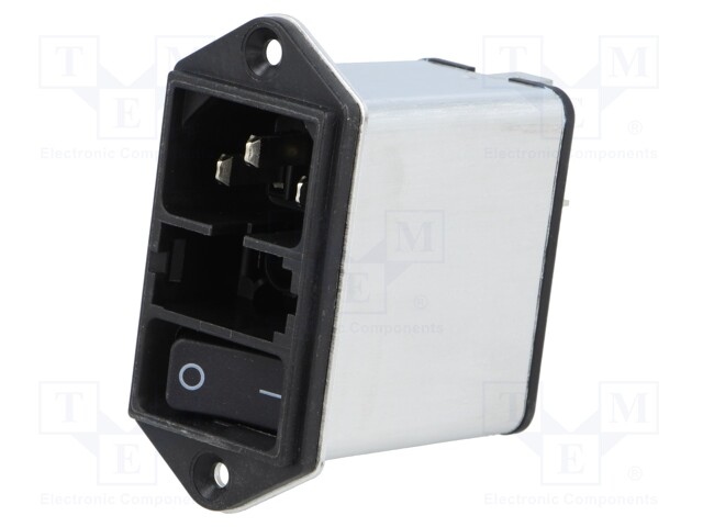 Connector: AC supply; socket; male; 8A; 250VAC; IEC 60320; 0.6mH