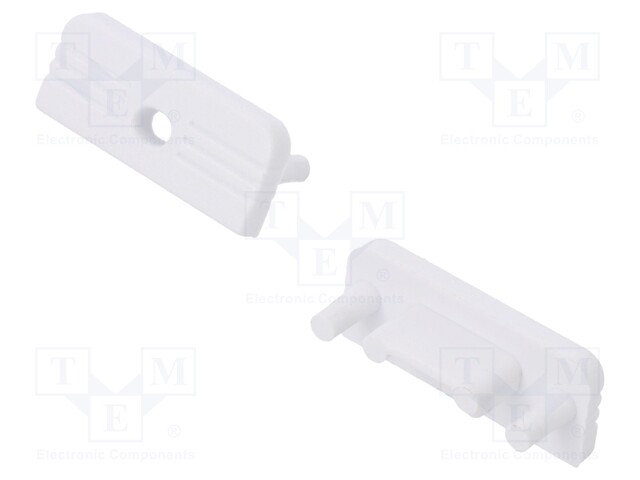 Cap for LED profiles; white; ABS; with hole; Pcs: 20; SURFACE10
