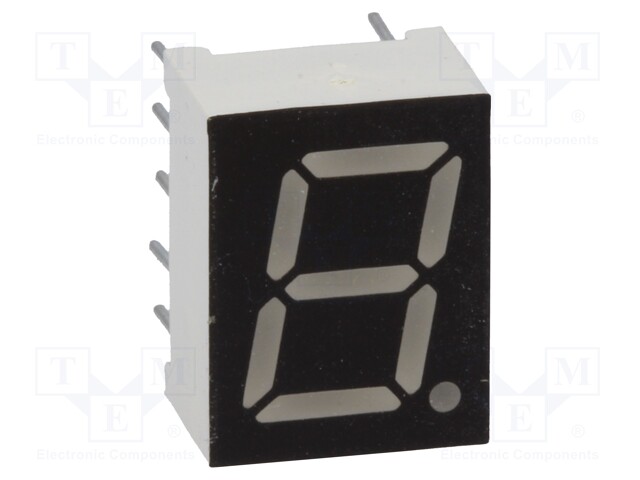 Display: LED; 7-segment; 9.9mm; 0.39"; No.char: 1; blue; 60mcd; anode