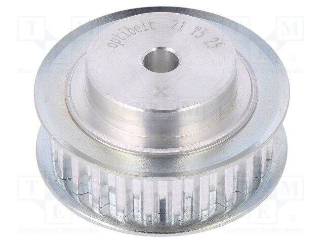Belt pulley; T5; W: 10mm; whell width: 21mm; Ø: 39mm; aluminium; ZRS