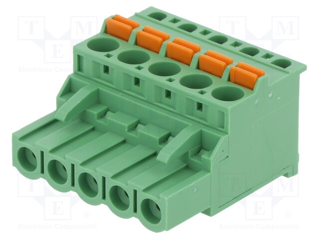 Pluggable terminal block; 5mm; ways: 5; angled 90°; plug; female