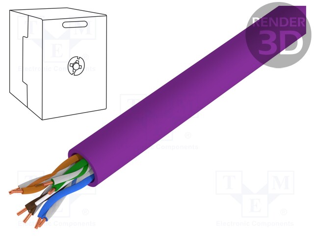 Wire; U/UTP; industrial Ethernet; 6; solid; Cu; 4x2x23AWG; LSZH