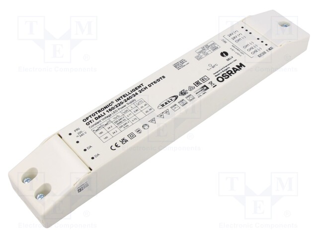 Power supply: switched-mode; LED; 160W; 24VDC; 220÷240VAC; IP20