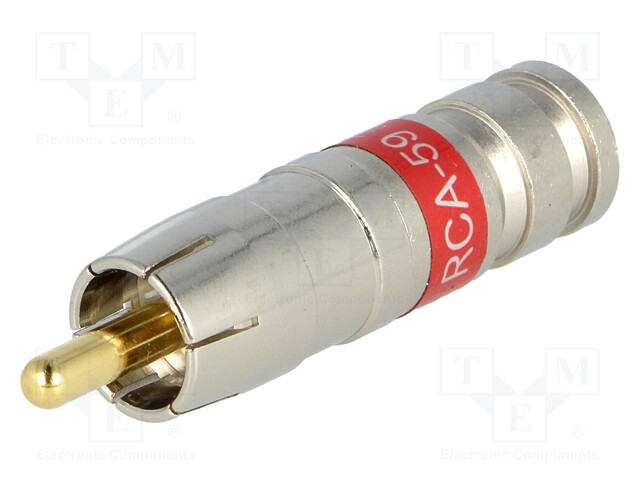 Plug; RCA; male; compression; Cable: RG59; 75Ω; 3GHz