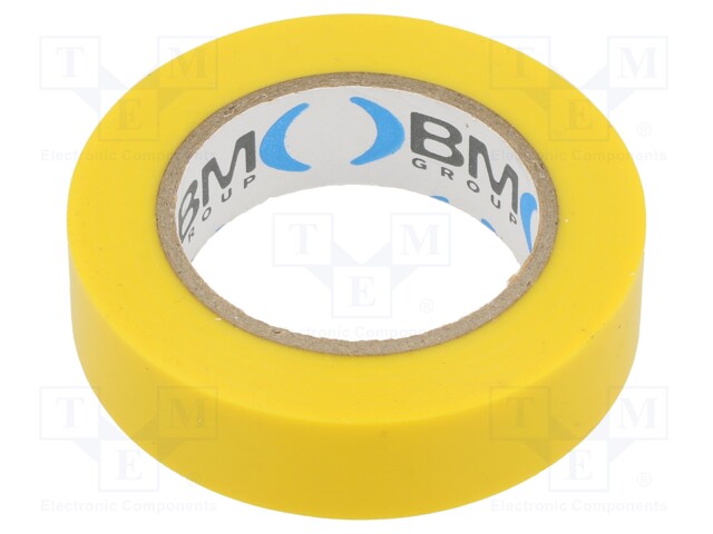 Tape: electrical insulating; W: 15mm; L: 10m; Thk: 0.15mm; yellow